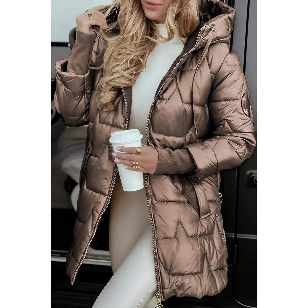 Woman wearing the Cosima women's jacket, front view