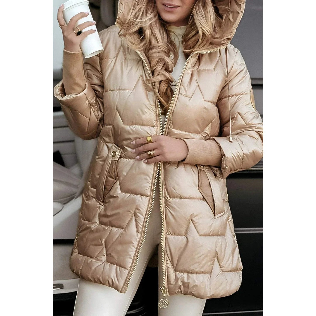 Woman wearing the Cosima women's jacket, model view