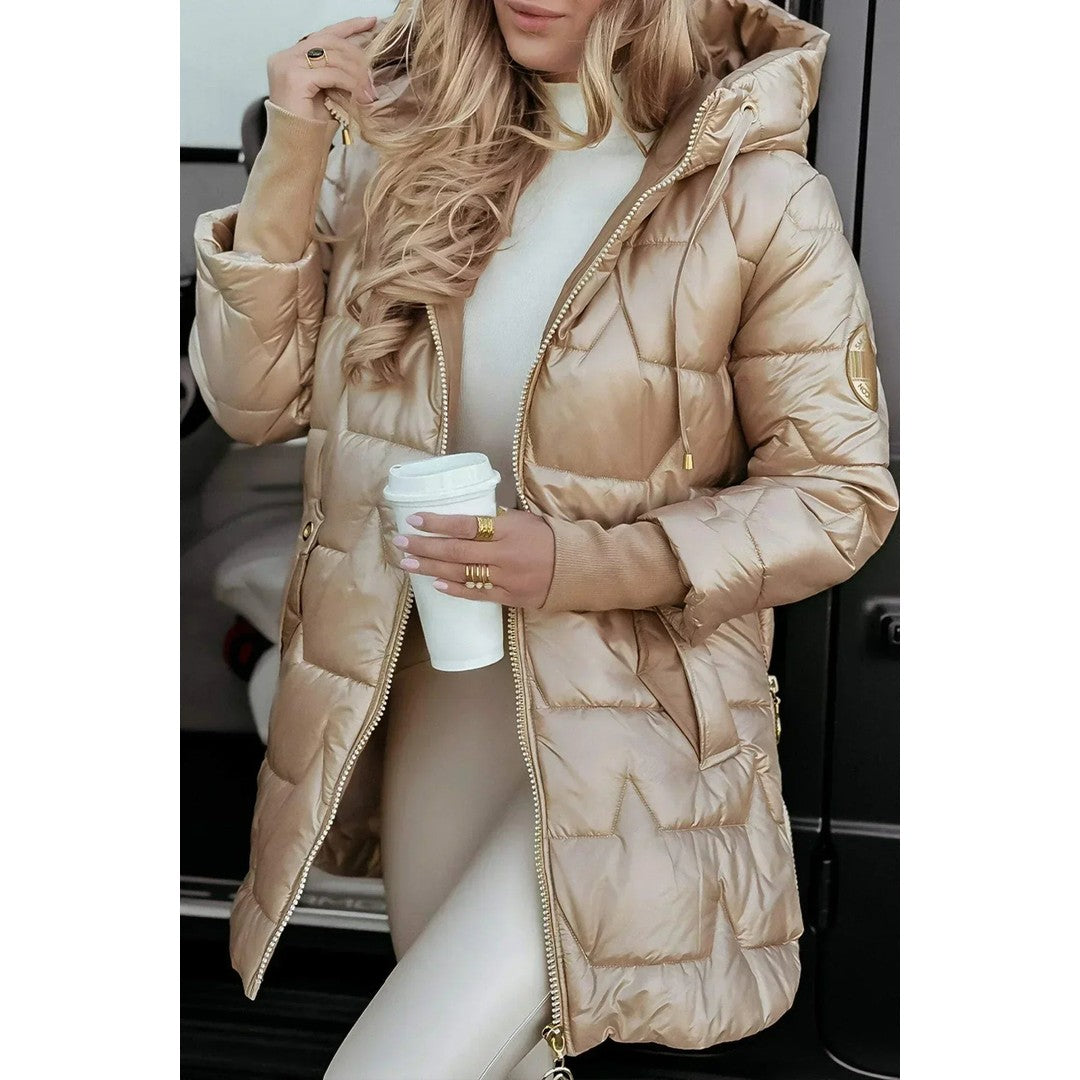 Woman wearing the Cosima women's jacket, side view