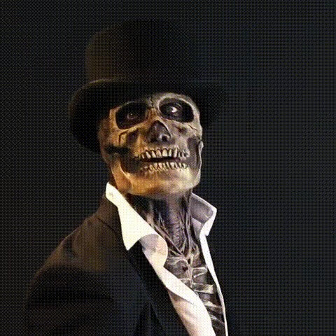 Latex skull mask with exposed brain - product photo 1