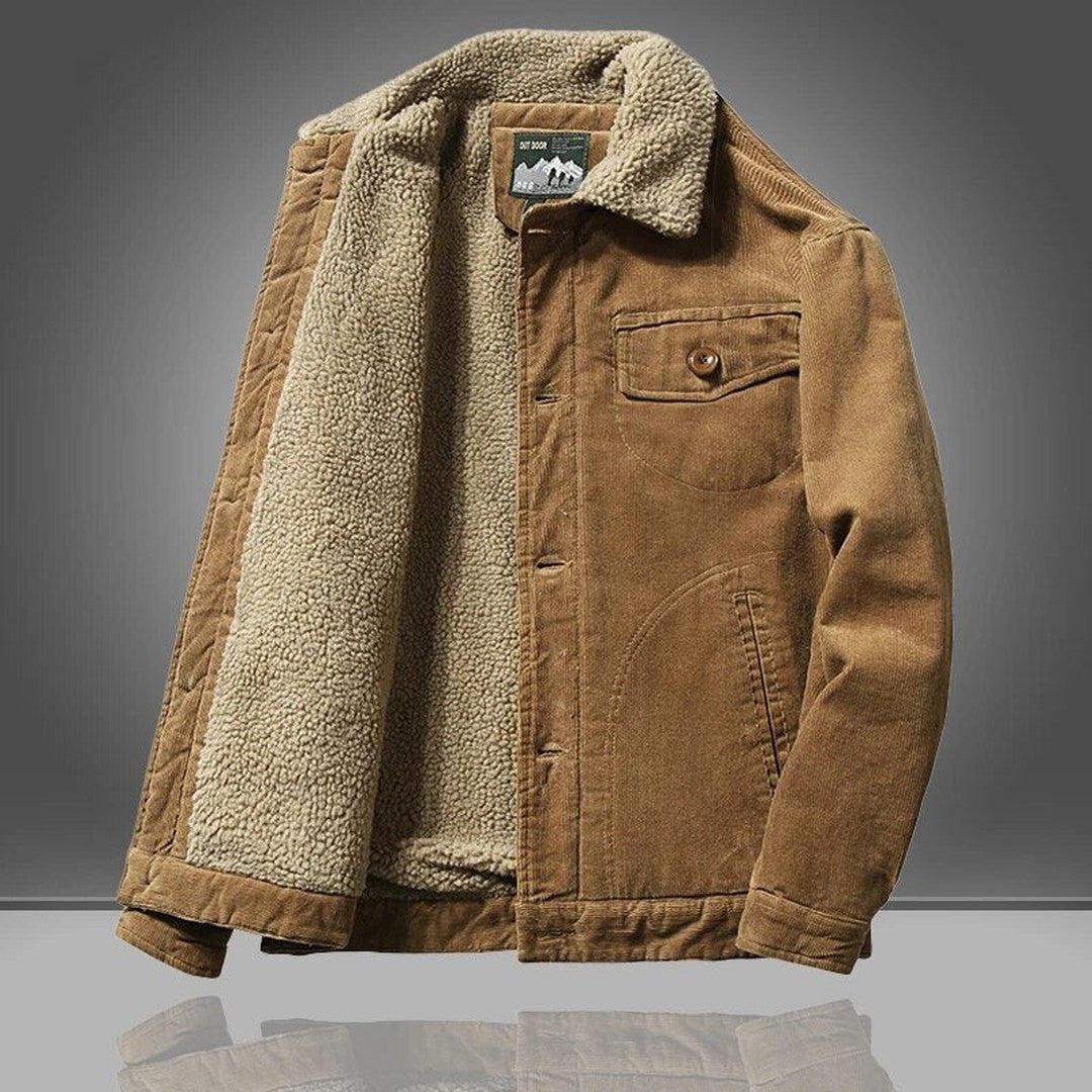 Man wearing the Dante men's jacket, back view