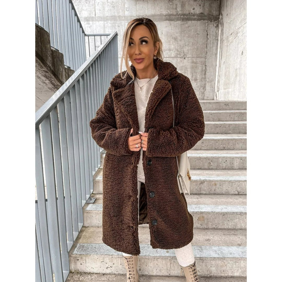 Woman wearing the Daphne women's coat, 8 view
