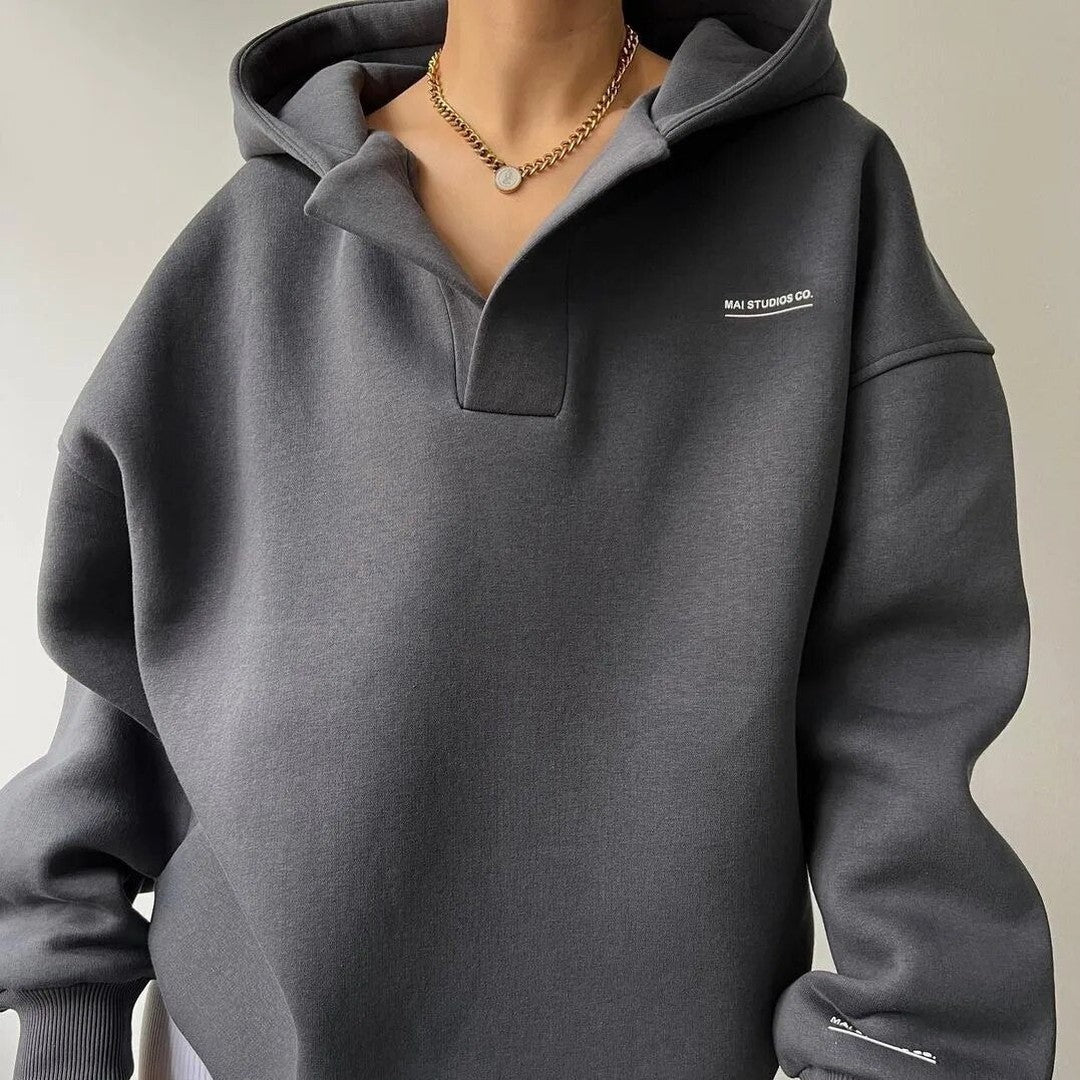 Woman wearing the Delphine women's sweater, 7 view