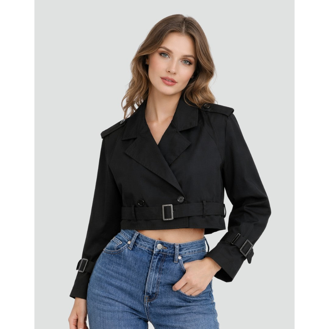 Woman wearing the Diana women's regular-fit cotton classic trench coat, 10 view