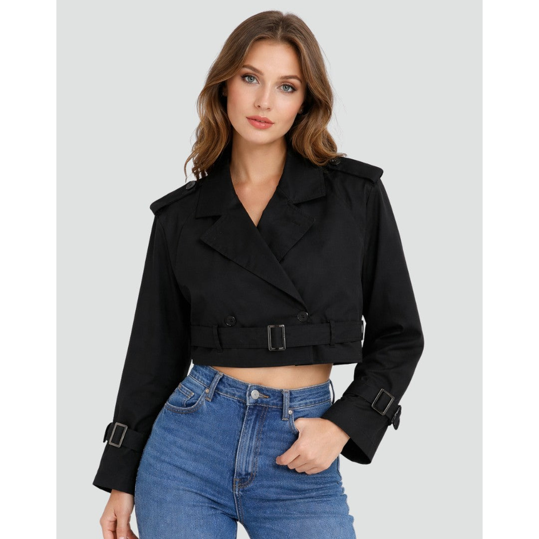 Woman wearing the Diana women's regular-fit cotton classic trench coat, 8 view
