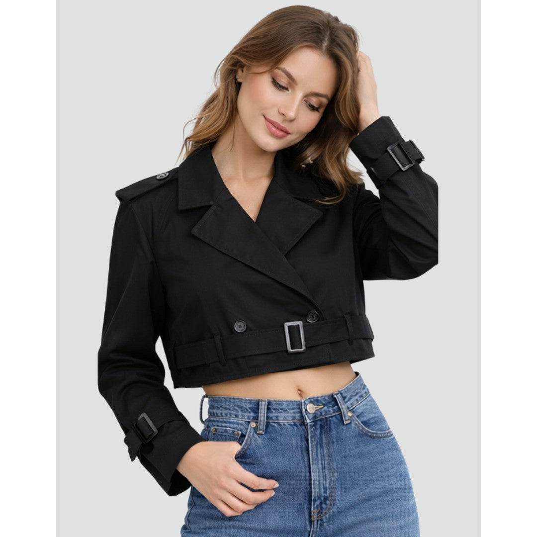 Woman wearing the Diana women's regular-fit cotton classic trench coat, 9 view