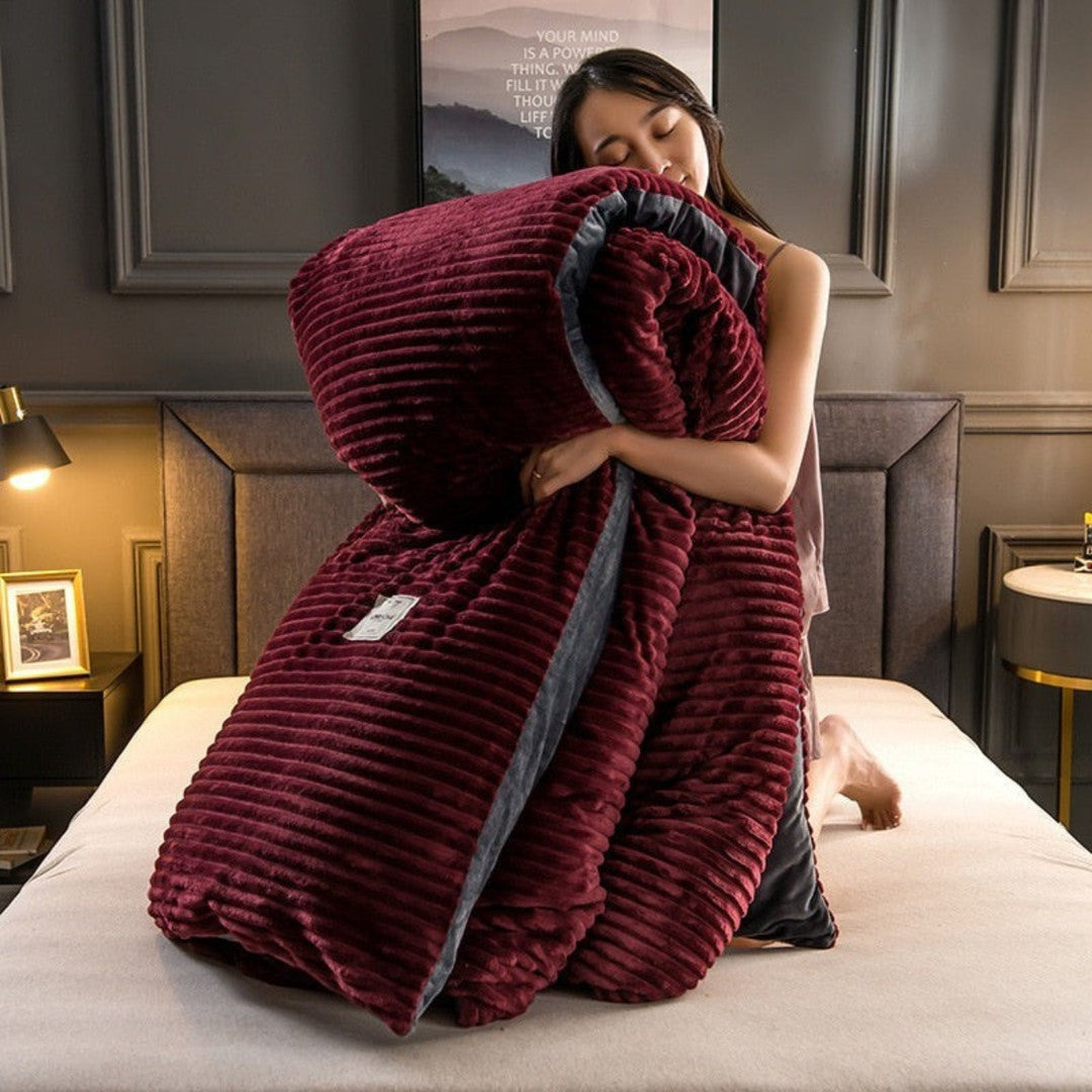 Double-sided fleece duvet set with pillowcase - product photo 5