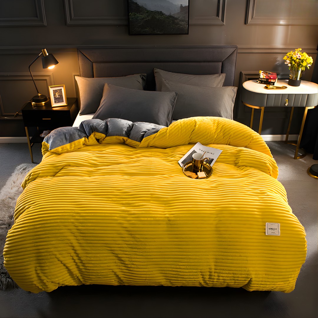 Double-sided fleece duvet set with pillowcase - product photo 6