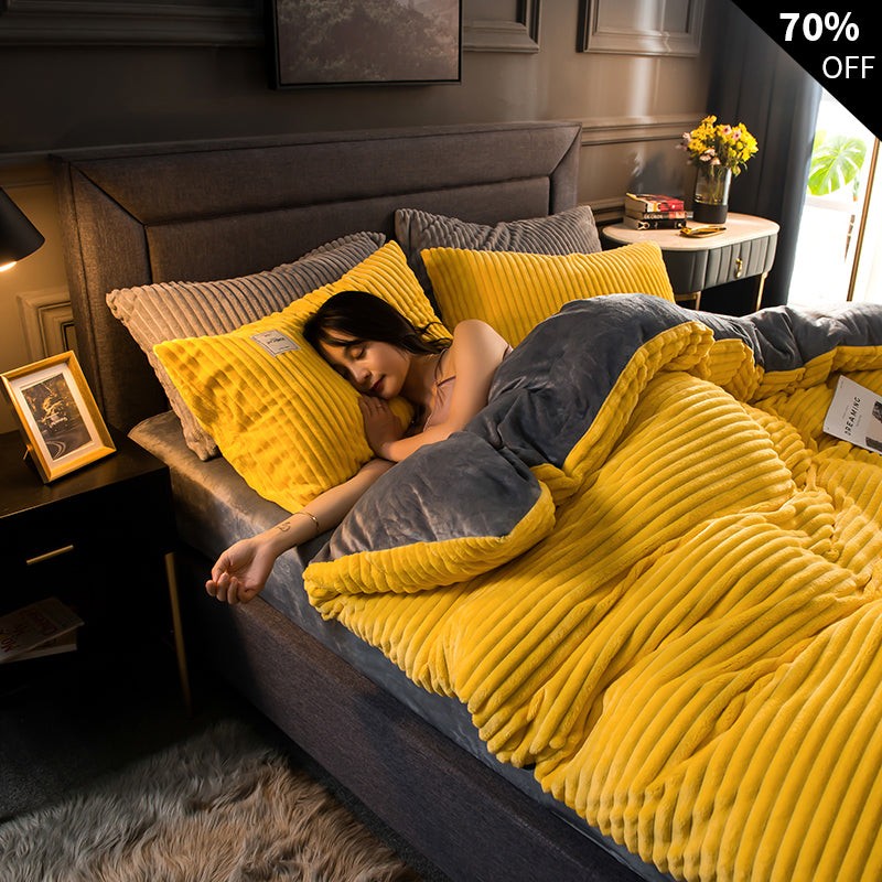 Double-sided fleece duvet set with pillowcase - product photo 7