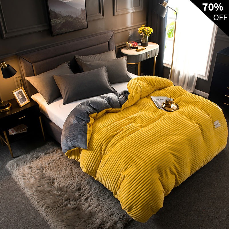 Double-sided fleece duvet set with pillowcase - product photo 8