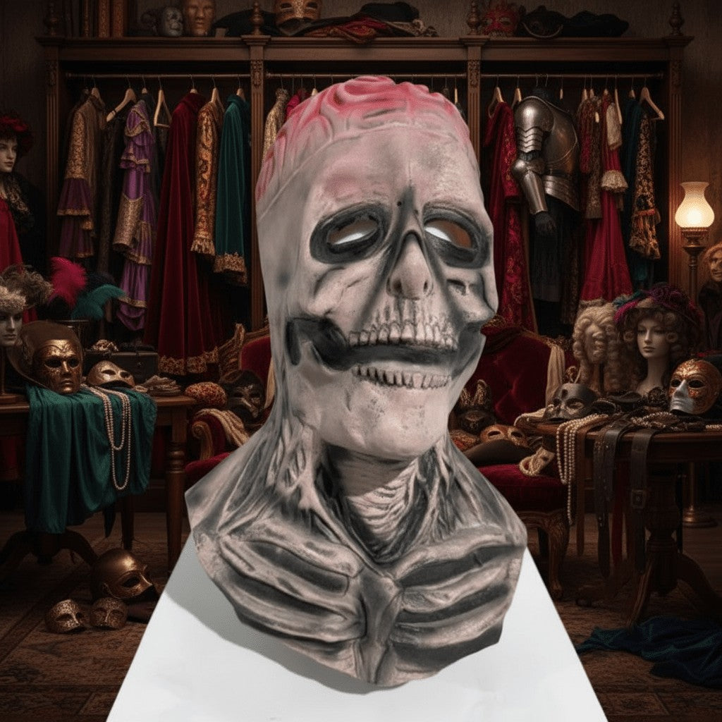 Latex and silicone skeleton mask - product photo 5