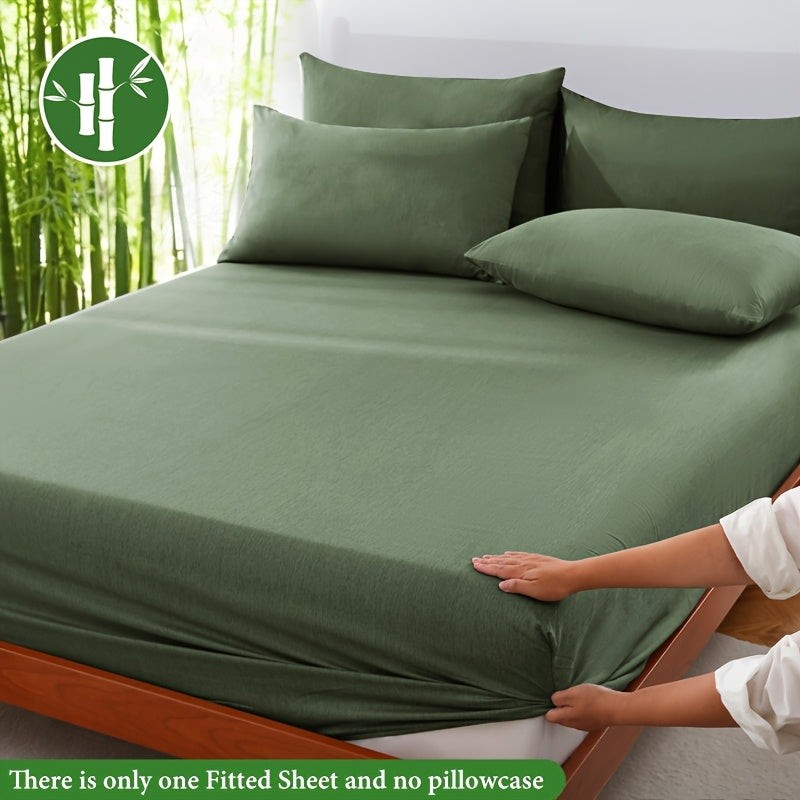 Bamboo blend fitted sheet in a made bed - product photo 6