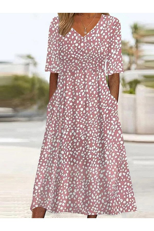 Lina | Women's Polka Dot V-Neck Summer Dress