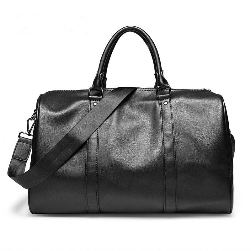 Lightweight PU leather travel duffel bag - product photo 1