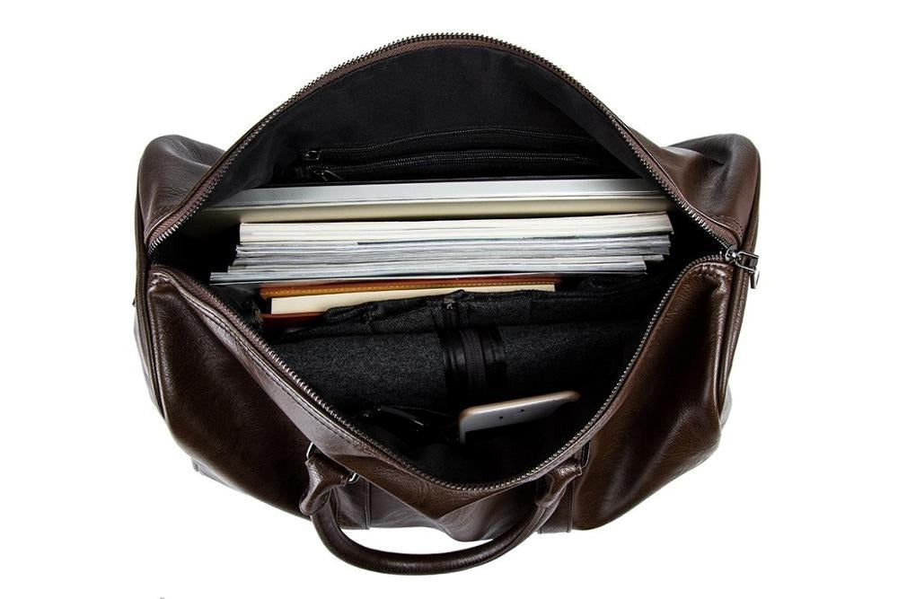 Lightweight PU leather travel duffel bag - product photo 11
