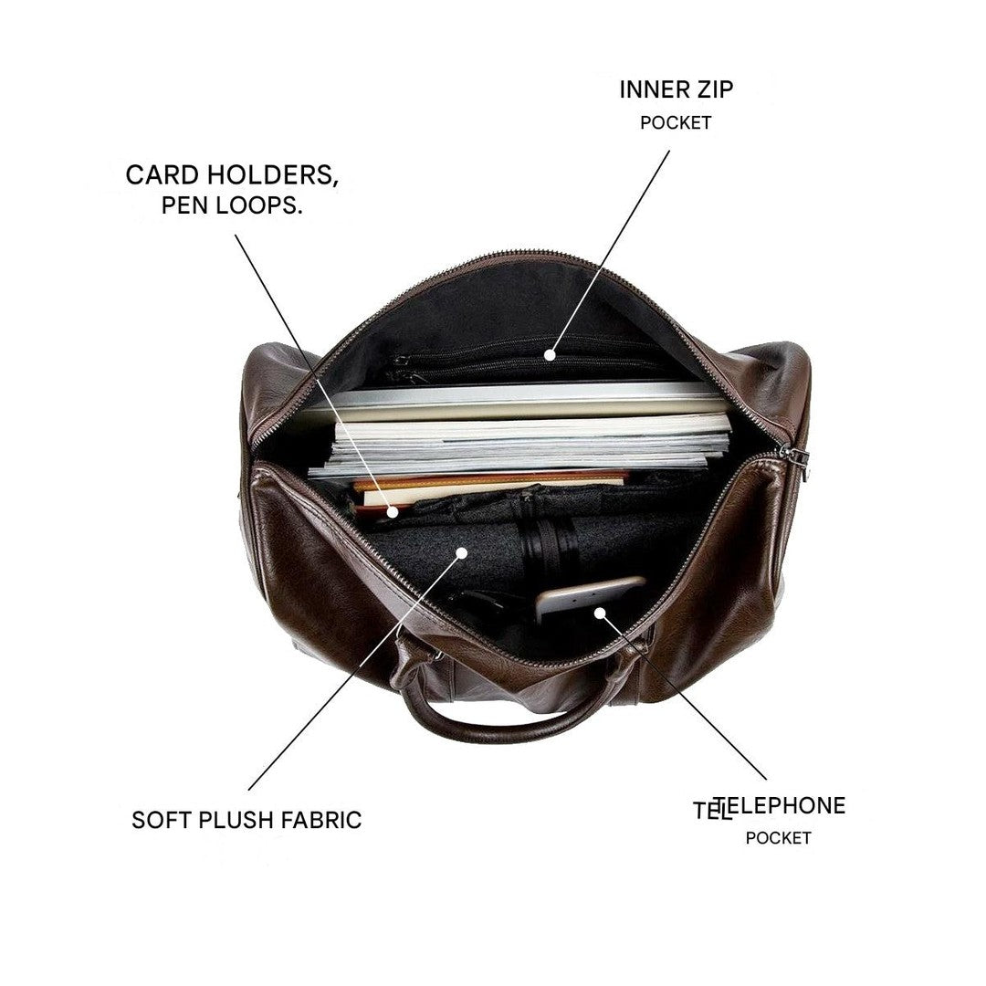Lightweight PU leather travel duffel bag - product photo 2