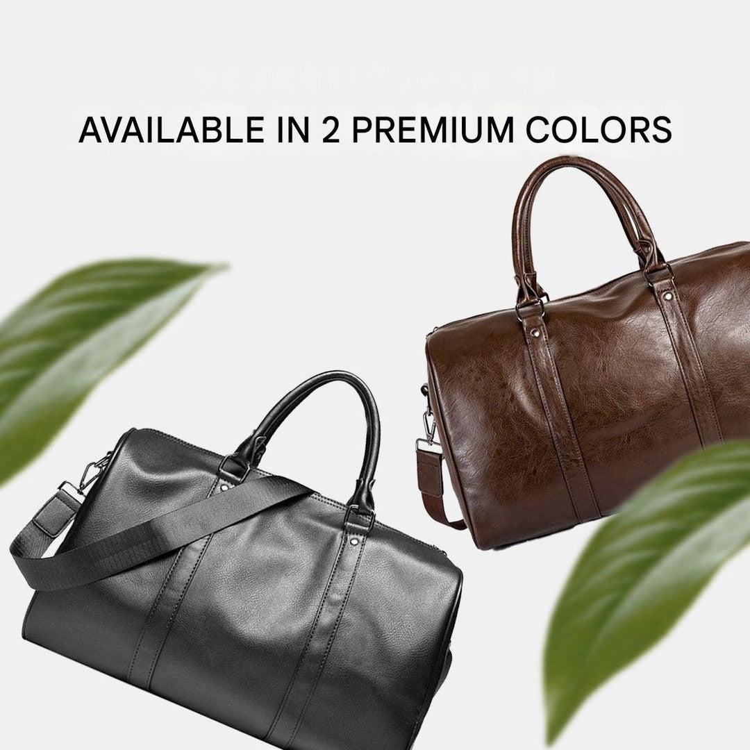 Lightweight PU leather travel duffel bag - product photo 5