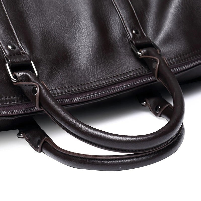 Lightweight PU leather travel duffel bag - product photo 6
