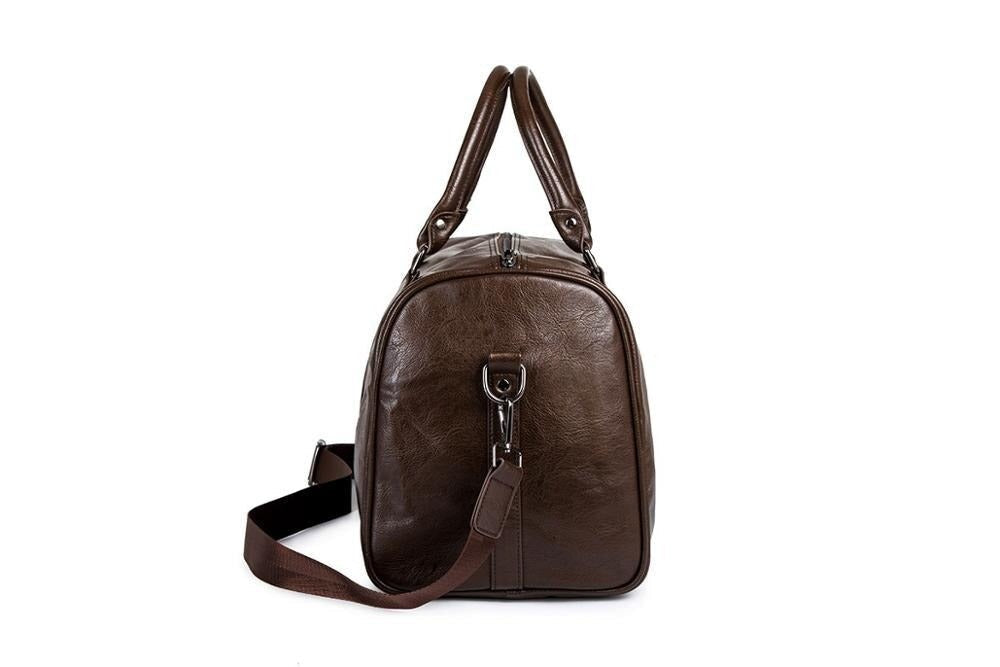 Lightweight PU leather travel duffel bag - product photo 8