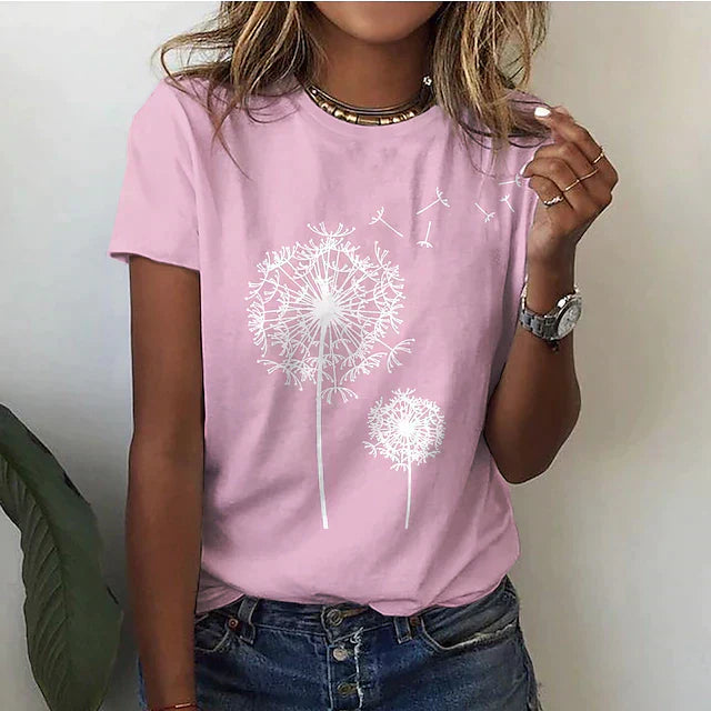 Nora | Women's Printed Round Neck Casual Tee
