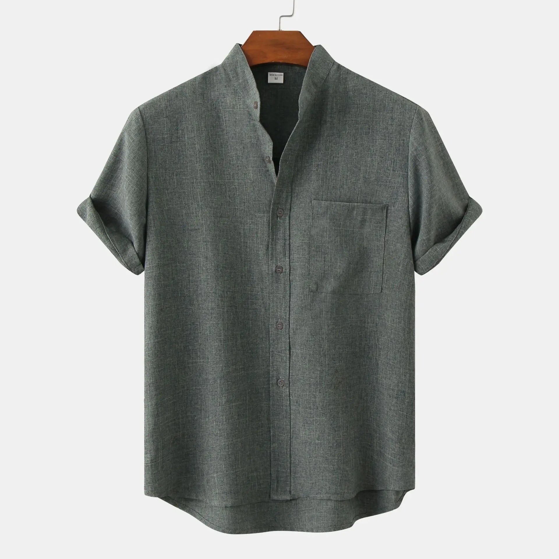 Aaron | Men's Stand Collar Button-Down Shirt