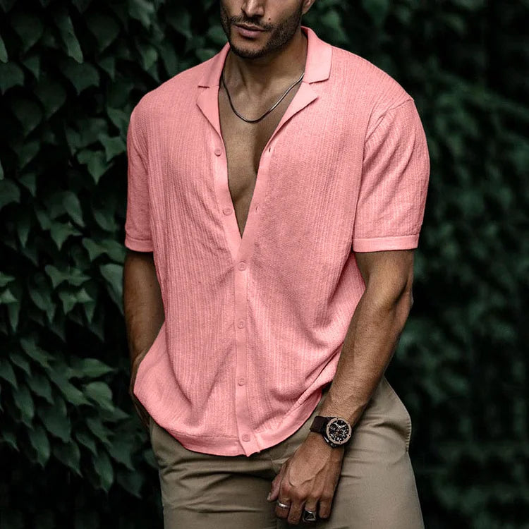 Marco | Men's Short Sleeve Cuban Collar Button Shirt