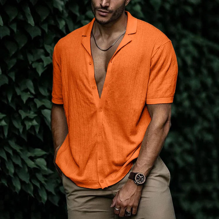Marco | Men's Short Sleeve Cuban Collar Button Shirt