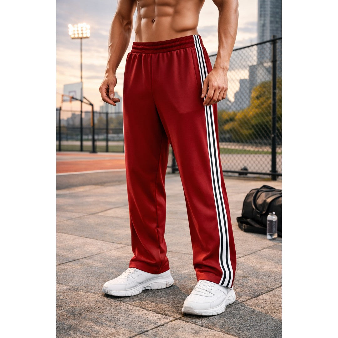 Man wearing the Easton men's denim drawstring pants, model view