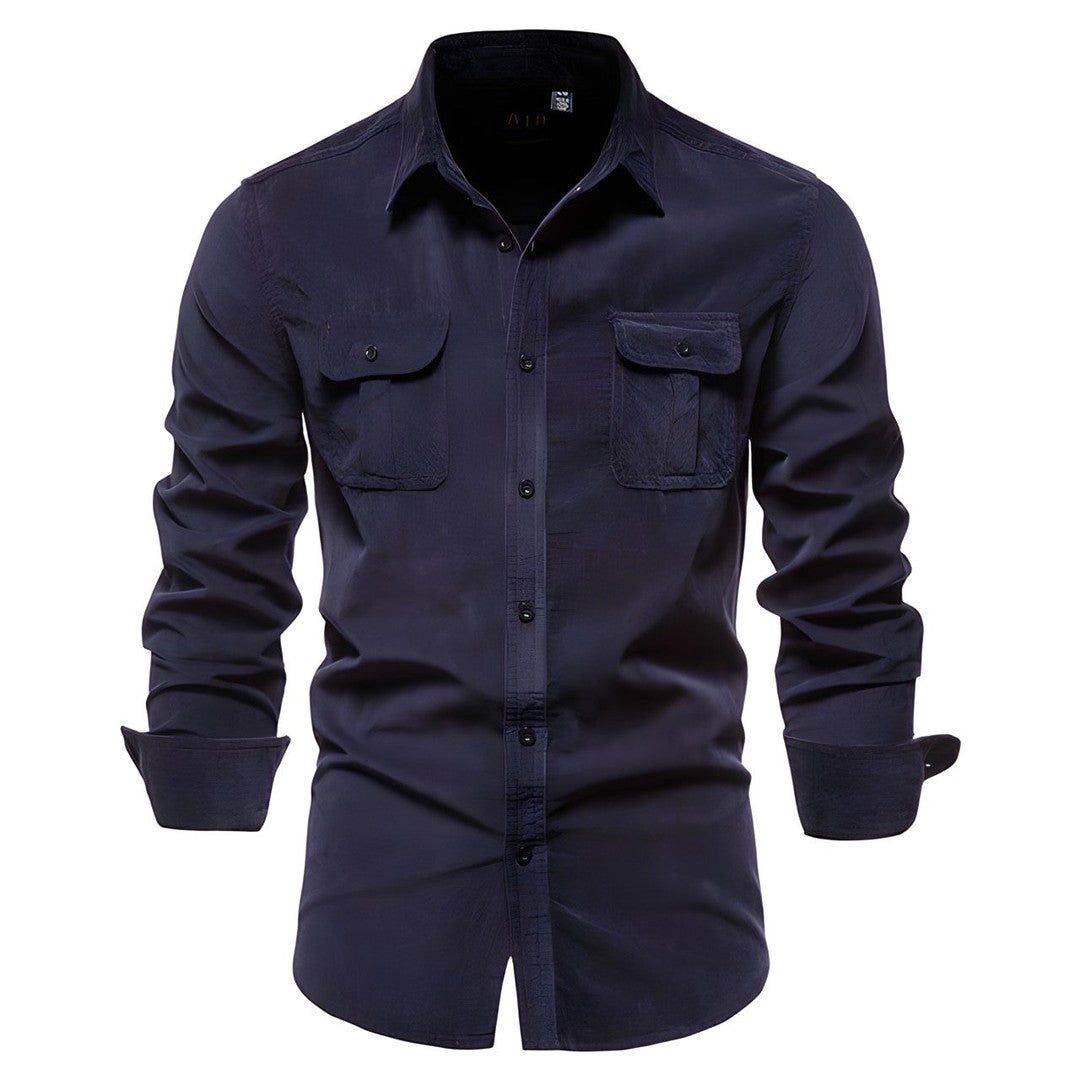 Man wearing the Elias men's casual shirt, 7 view