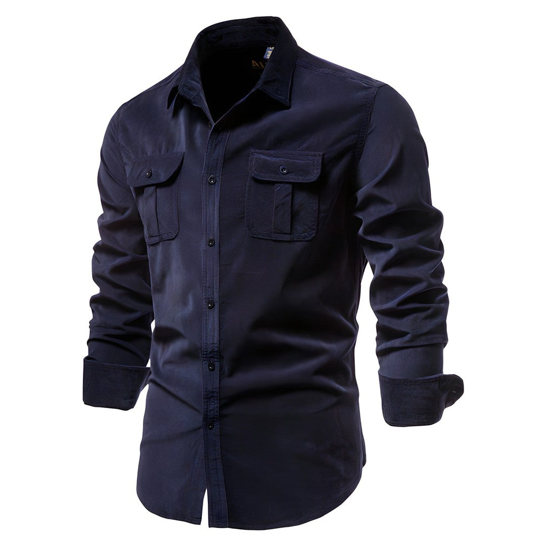Man wearing the Elias men's casual shirt, 8 view