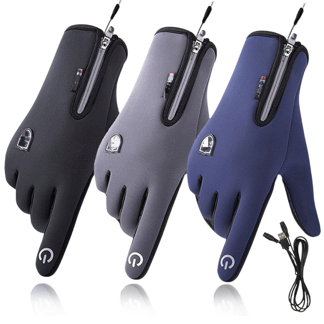USB heated waterproof winter gloves - product photo 1