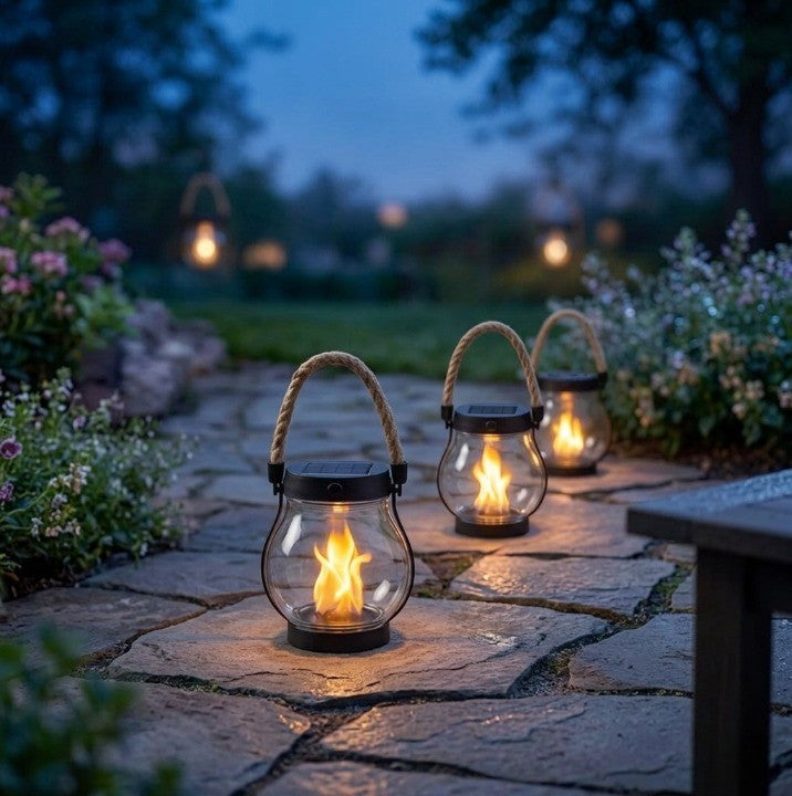 Solar lantern with flickering flame effect - product photo 3