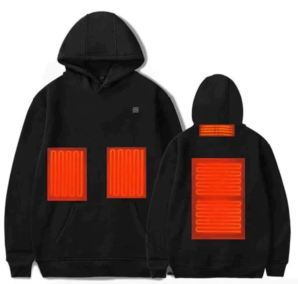 USB heated unisex hoodie with three heat settings - product photo 1