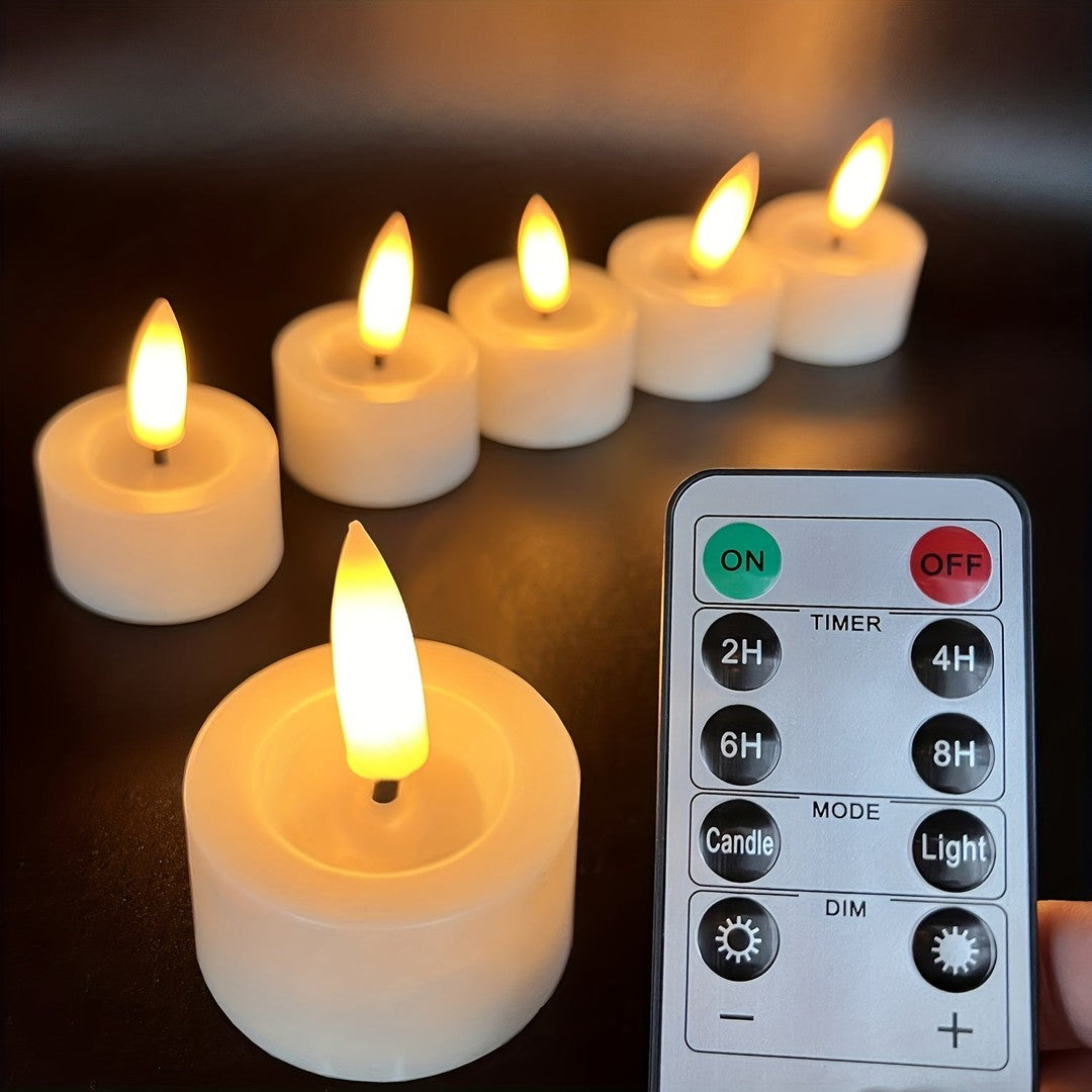 Flameless LED tea light candles with remote - product photo 1