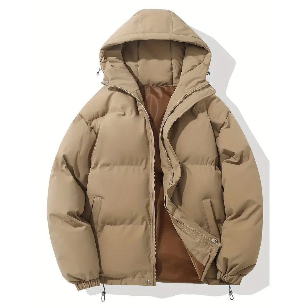 Man wearing the Emrys men's hooded jacket, 11 view