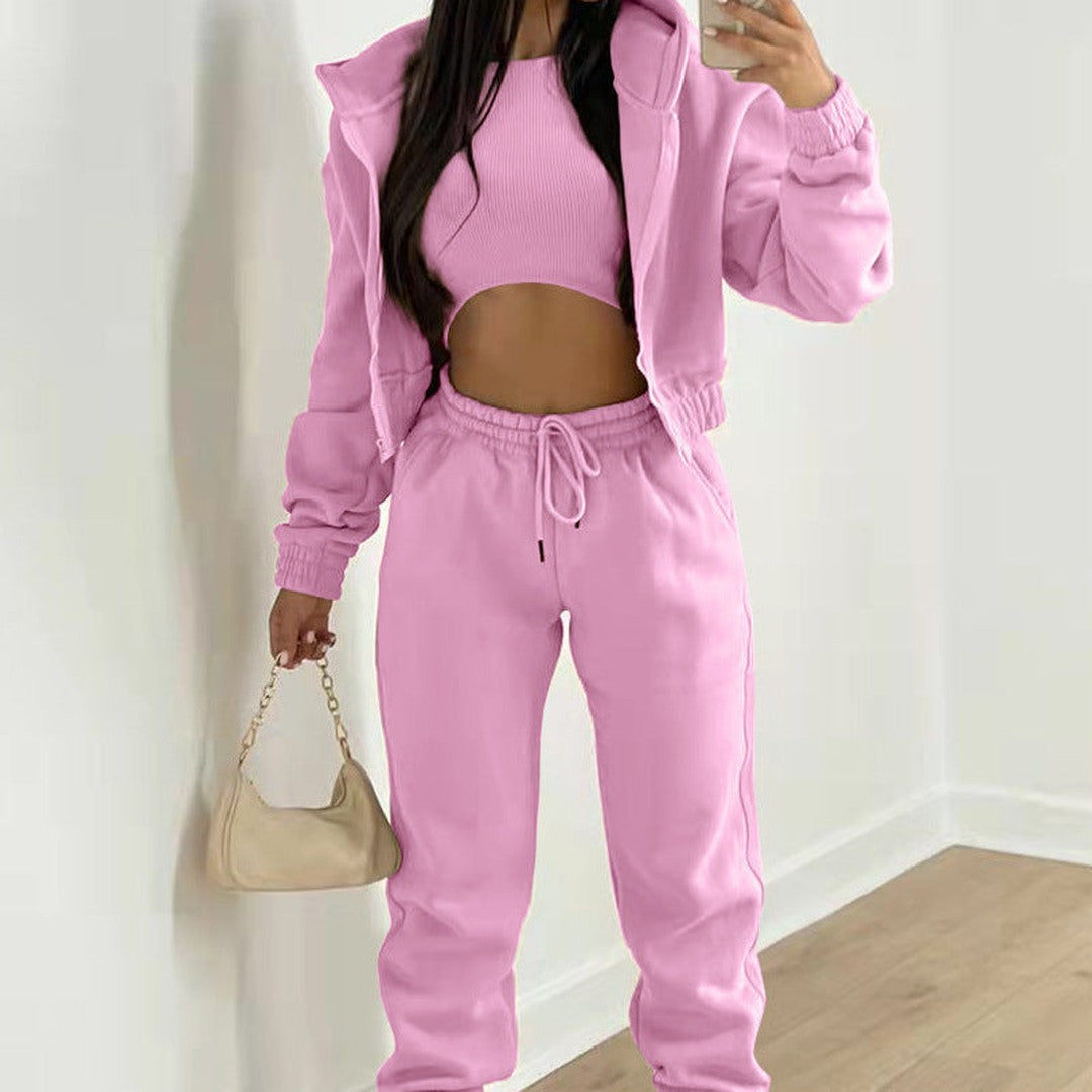 Woman wearing the Estella women's wide-leg joggers, 11 view