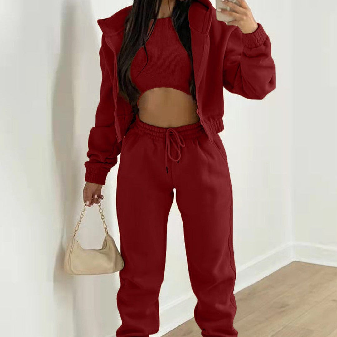 Woman wearing the Estella women's wide-leg joggers, 8 view