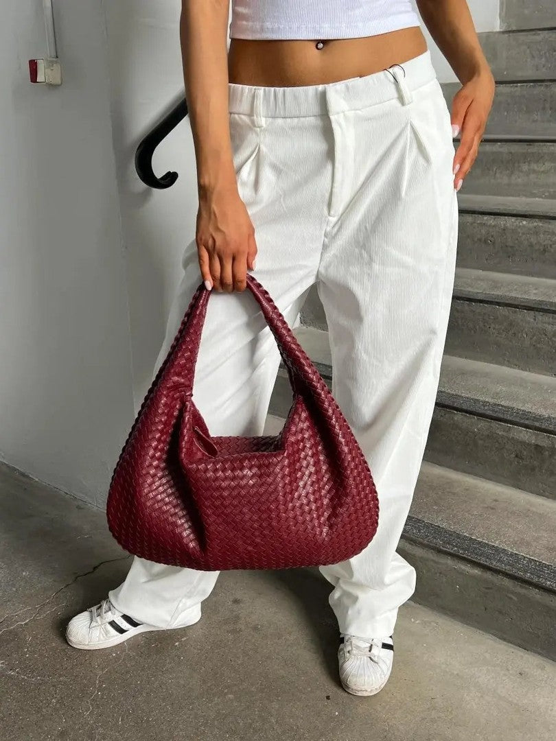 Braided leather hobo shoulder bag - product photo 4