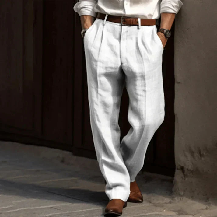 Cairo | Men's Pleated Linen Lightweight Summer Trousers