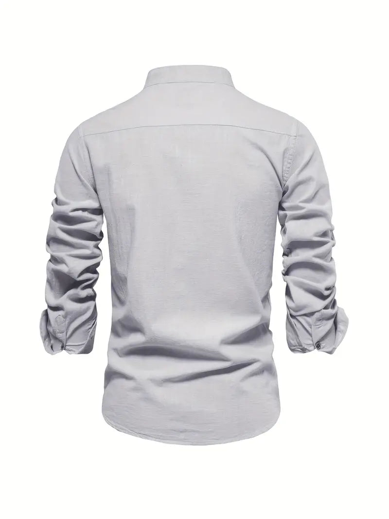 Ethan | Men's Mandarin Collar Button Front Shirt
