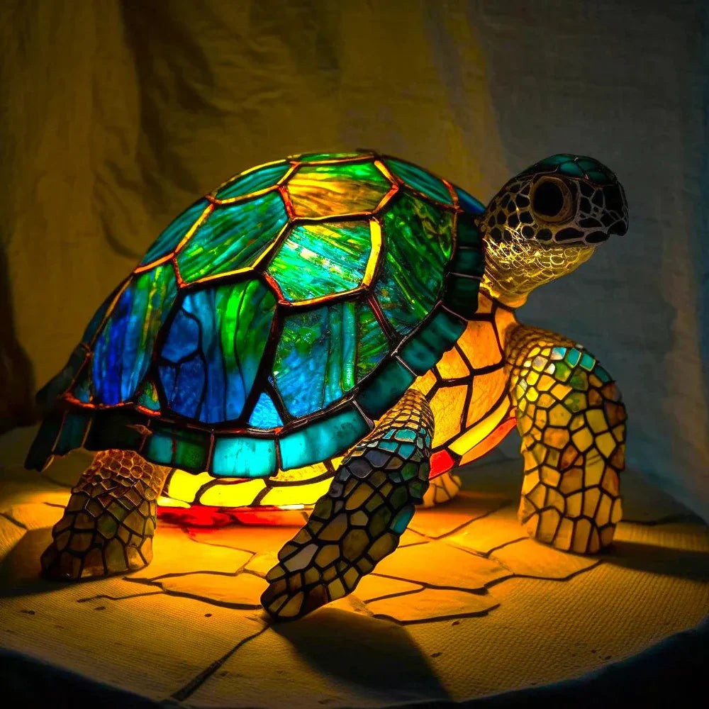 Stained glass style animal table lamp - product photo 2
