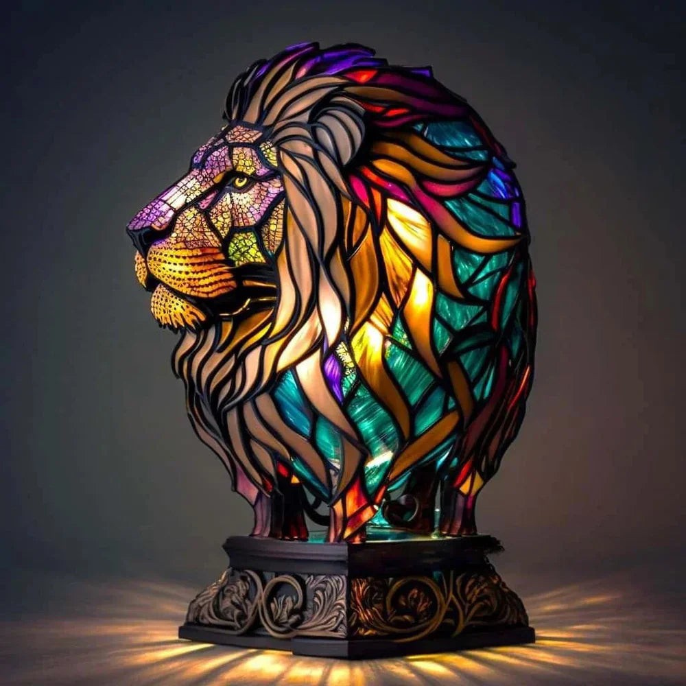 Stained glass style animal table lamp - product photo 9