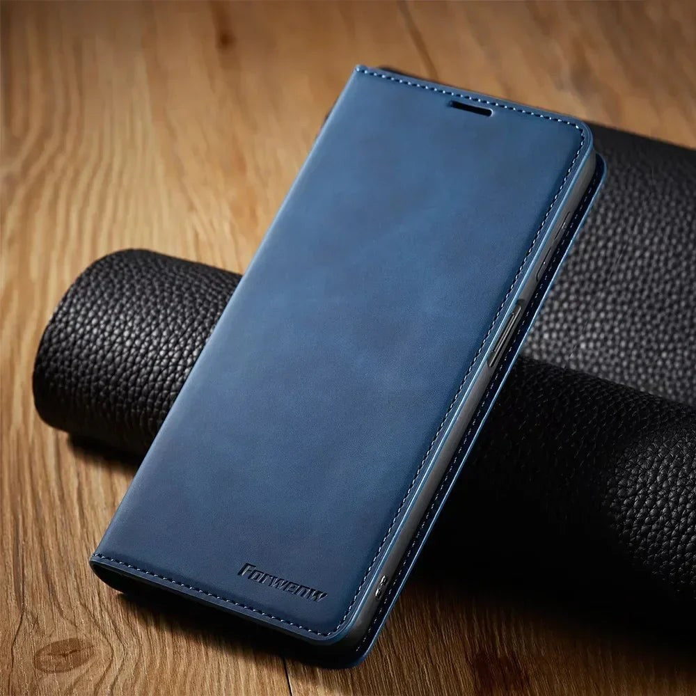 Leather flip phone case with card slots - product photo 5
