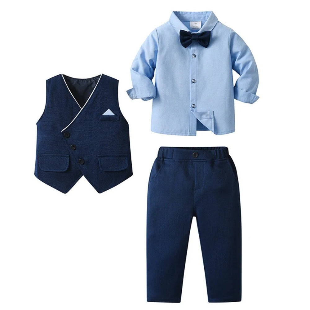 Boys three-piece suit with vest and bow tie - product photo 1