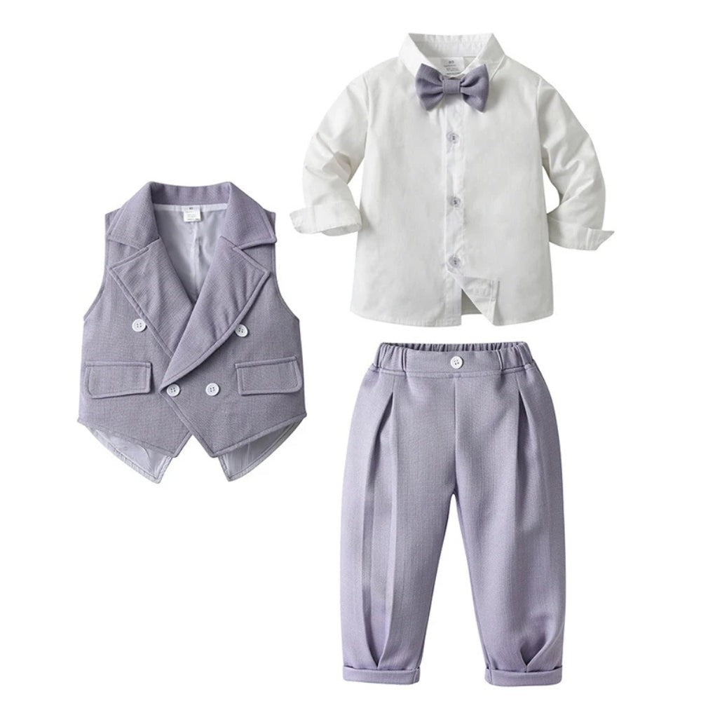 Boys three-piece suit with vest and bow tie - product photo 15