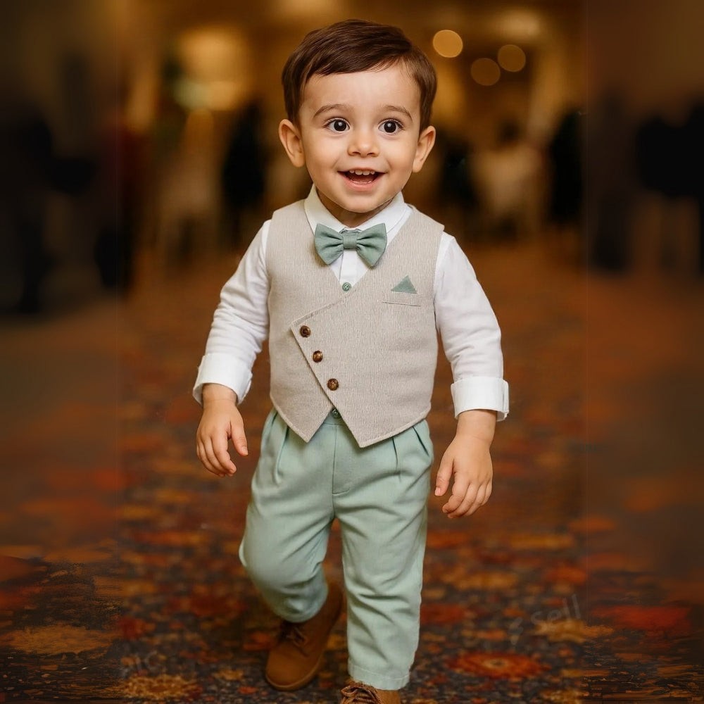 Boys three-piece suit with vest and bow tie - product photo 18