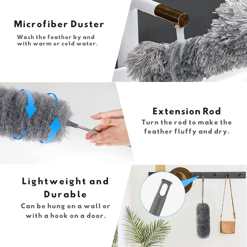 Telescopic microfibre duster with bendable head - product photo 6
