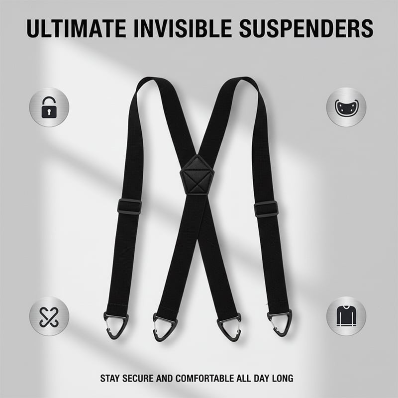 Four-clip adjustable suspenders - product photo 8