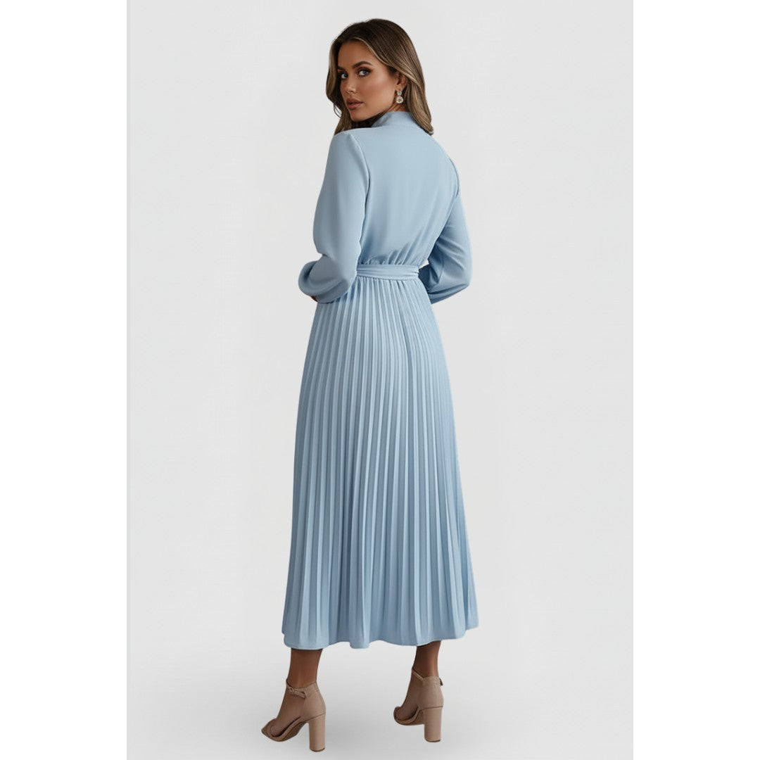 Woman wearing the Felix women's pleated dress, 9 view