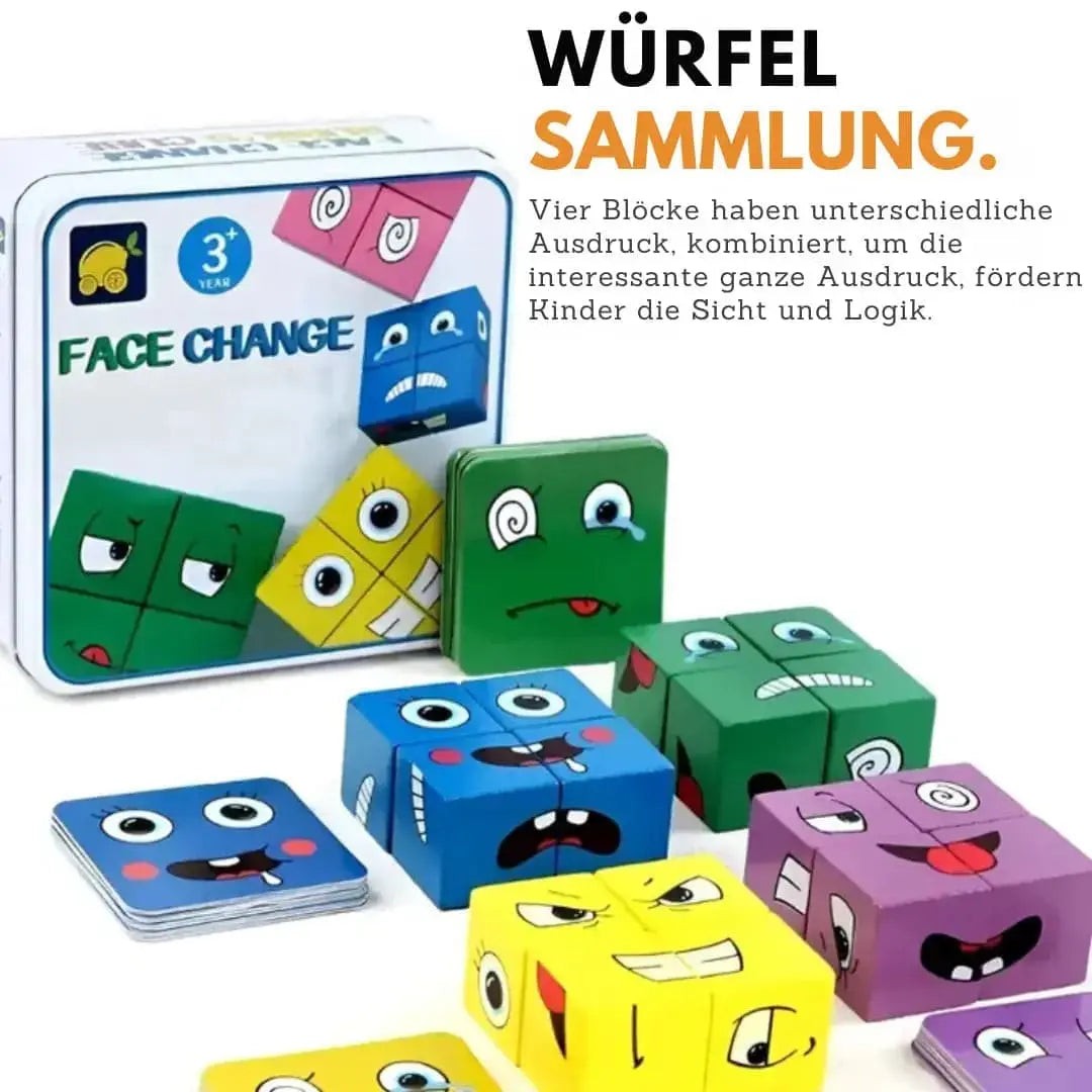 Wooden stacking and sorting blocks with faces - product photo 3